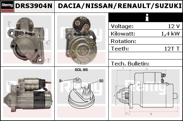 DELCO REMY Стартер DRS3917